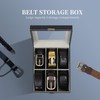 AUTOARK PU Leather Belt Organizer with 6 Compartments & Transparent