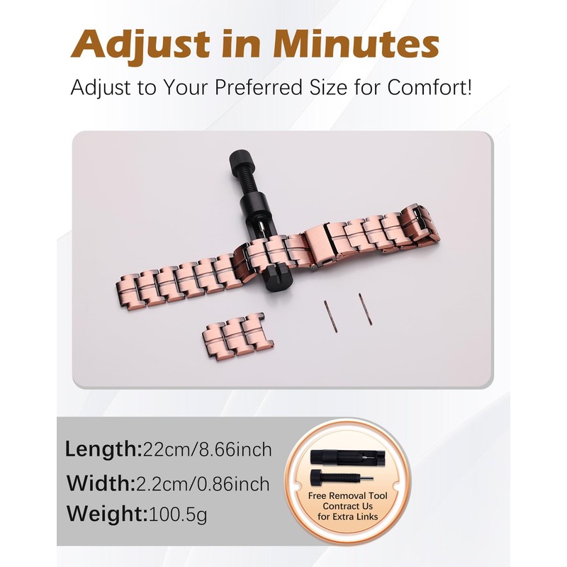 Jeracol 99% Copper Bracelet for Men, Magnetic Bracelet Men with