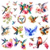CHARLENT Watercolour Hummingbird Temporary Tattoos for Women - 9 Large