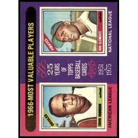 1975 Topps # 204 1966 MVPs Frank Robinson/Roberto Clemente Orioles/Pirates (Baseball Card) EX/MT+ Orioles/Pirates