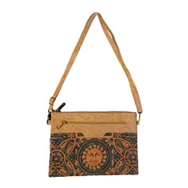 Generic Cork Crossbody and Wristlet or Clutch Versatile Shoulder bag purse Eco Friendly gift (Sunny Face)