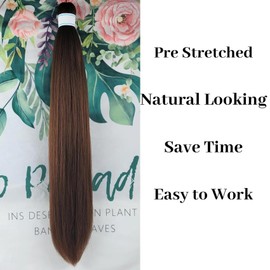 Chestnut Brown Braiding Hair Pre stretched Box Braiding Hair Extensions Feed in Braids 26 inch 6 Packs