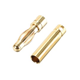 sourcing map 10 Pairs 4 mm Male and Female Banana Plug Speaker Connector Connector Socket Plug Gold Tone