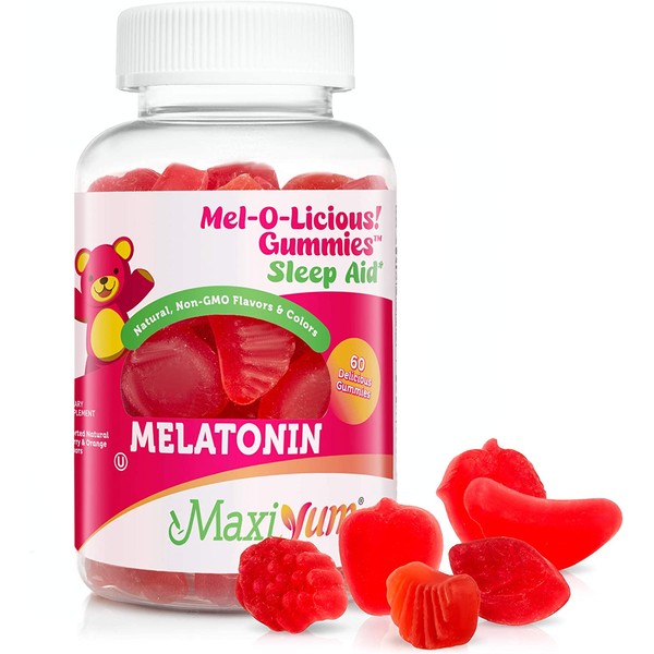 Mel-O-Licious Melatonin Gummies for Kids – 1mg Chewable Sleep Aid Gummy - Natural Supplement for Children and Adults - Helps Fall Asleep Faster and Stay Sleeping Longer – 60 Count