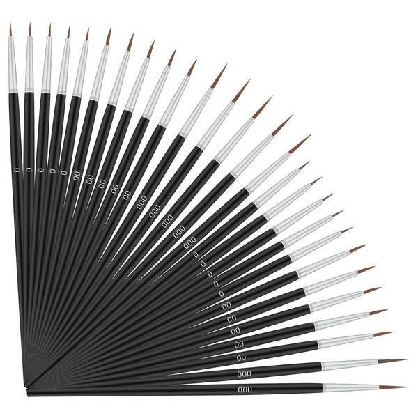 Larrel 30-Piece Fine Brush Set, Fine Detail Brush Set, 3