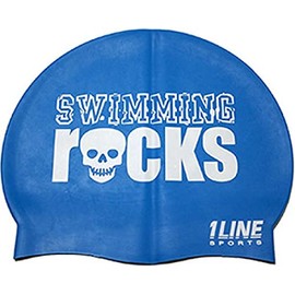 1Line Sports Swimming Rocks Silicone Swim Cap Royal