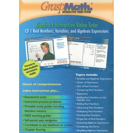 GraspMath Interactive Video Tutor: Algebra 1: Real Numbers, Variables, and Algebraic Expressions (CD #1)