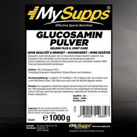My Supps My Supps Glucosamin Pulver 1000g C 100?% reines Glucosamin-HCL C hochdosiert & ohne Zus?tze C Hydrochlorid fr t?gliche Erg?nzung C HCL-Pulver in Premiumqualit?t C Made in Germany