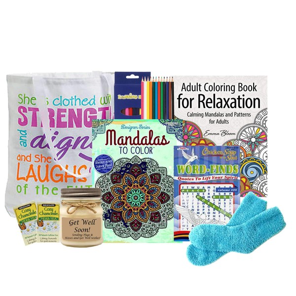 GiftBasketsAssociates Get Well Gifts for Women Coloring Gift Set