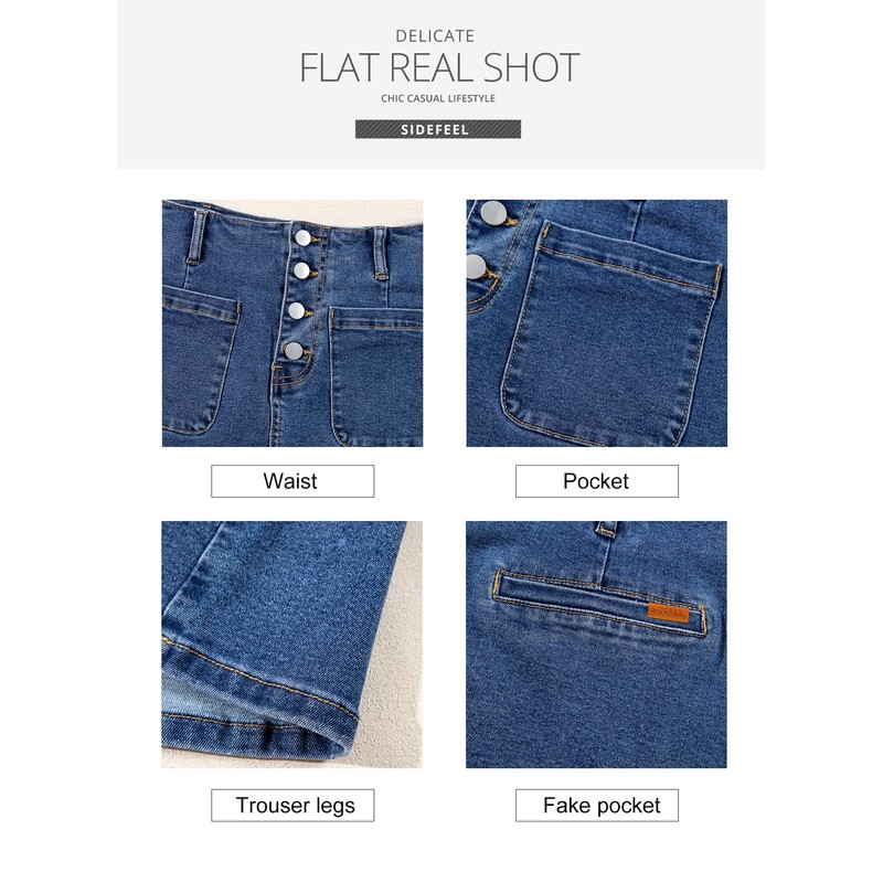 Sidefeel Women's Summer Jean Skirt 2025 Summer High Waist Zimbaplatinum