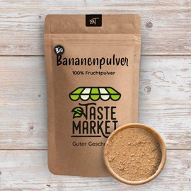 100 g BIO Bananenpulver – Fruchtpulver – getrocknet und gemahlen – aus 100% Bananen – naturbelassen – ohne Zusätze – Taste Market