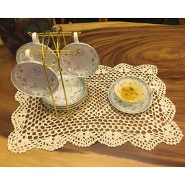 Janef Beige Handmade Crochet Doilies Cotton Table mats Lace Doilies Doily Rectangle Lace Placemats Crochet Placemat 11 by 17 Inches 2PC.