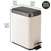 mDesign Small Modern 1.3 Gallon Rectangle Metal Lidded Step Trash