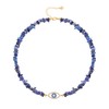 Aobei Pearl Irregular Lapis Lazuli Choker 18K Gold CZ Evil