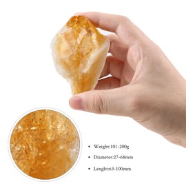 KYEYGWO KYEYGWO Natural Citrine Points Raw Crystals and Healing Stones Rough Rocks for Tumbling, Decoration, Polishing, Wire Wrapping, Wicca & Reiki, 101-200 g