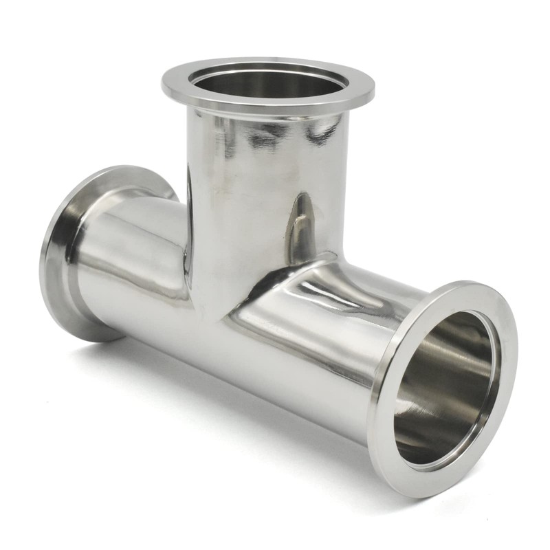 QiiMii SS304 Sanitary Vacuum Fittings - KF-40 Tri Clamp Tee