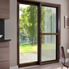 Brixwell Patio Door Handle with Brackets, Chrome Finish with Wood