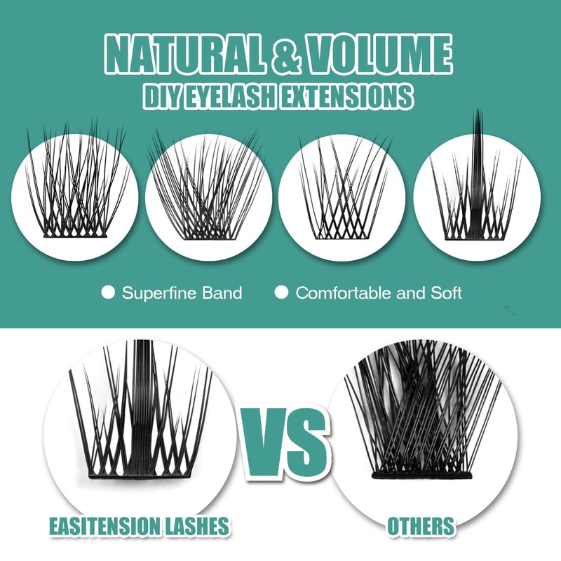 DIY Eyelash Extension, 3D Effect Glue Bonded Band Individual Lash