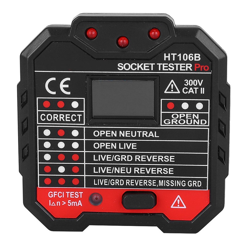HT106B Multifunction Electric Socket Tester Mains Fault Checker Tool