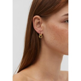 JAHAMIA Convertible Link Earrings for Women, 14K Gold Hypoallergenic Dangle Earrings 925 Silver Chunky Chain Earring with Double Hoop, Round Earrings Jewellery Girls Gifts