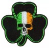 Irish Shamrock Skull Lucky Clover Green Patch (2PC -3.5 inch