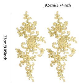 4PCS Metallic Embroidered Leaf Flowers Patches Iron on Patch Trim Fringe Leaves Glitter Retro Boho Embroidered Appliques Iron-on Patches for Dress Pillow Sewing Accessories Embellishment