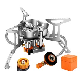 Windproof Camping Gas Stove, 5800w Portable Three-burner Gas Stove, Foldable Adjustable Camping Gas Stove Backpacking Stove, Portable Outdoor Camping Furnace for Hiking Camping Picnic