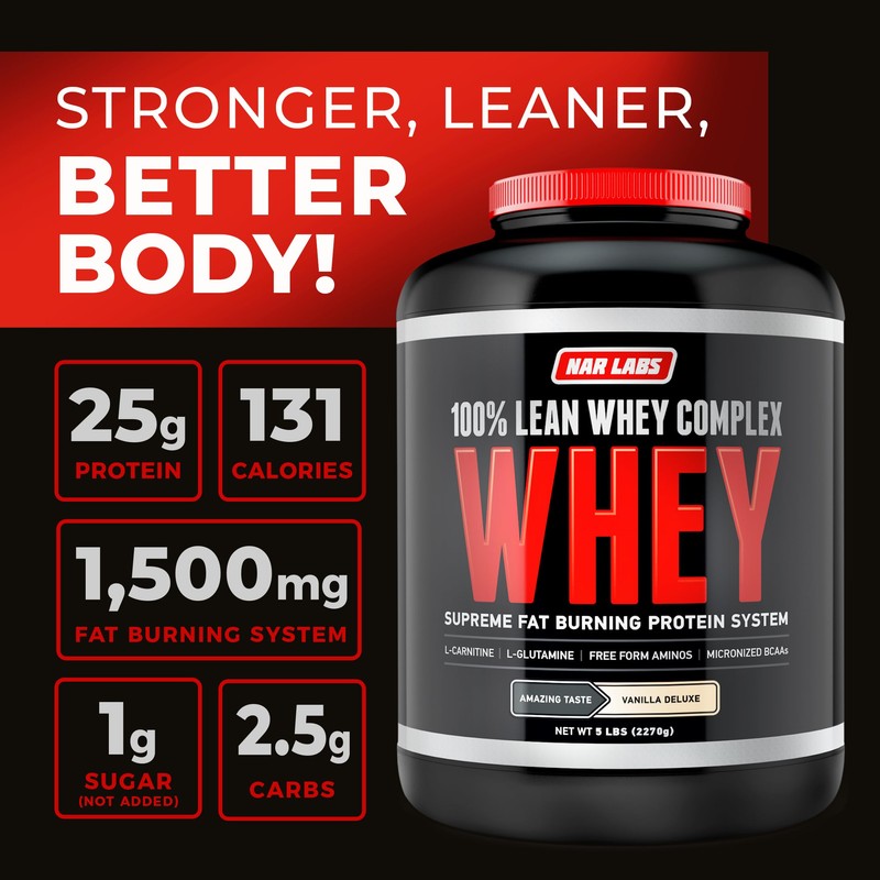 NAR LABS 100% Lean Whey Complex 5lbs (Vanilla Deluxe)
