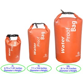 Freegrace Waterproof Dry Bag - Lightweight Dry Sack with Seals and Waterproof Case -Float on Water -Keeps Gear Dry for Kayaking, Beach, Rafting, Boating, Hiking, Camping and Fishing (10L, Orange)