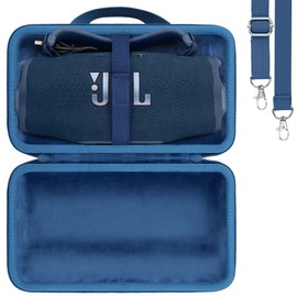 khanka for JBL Charge 6 Protable Bluetooth Speaker Protective Case (Blue Case with Shoulder Strap)