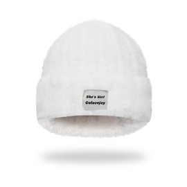Andiker Beanie Hats for Women, Simple Classic Fashion Soft Women’s Winter Hat Thick Faux Rabbit Fur Knit Winter Warm Hat for Outdoor Skiing Hiking Cycling (UK, Numeric, 1, White)