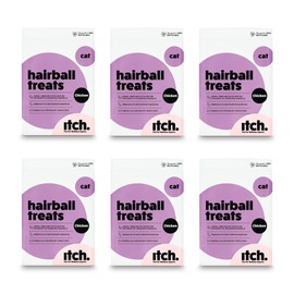 Itch | Anti-Hairball Healthy Pet Treats for Cats | Supports Healthy Digestion | All Ages and Breeds | No Artificial Colours or Preservatives | 6 Pack
