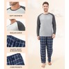 DAVID ARCHY Men's Cotton Pajama Set Long Raglan Sleeve Top
