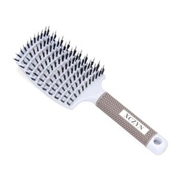 XCZYN Bristle Hair Brush, Fast Dry Hair Paddle Brush, Professional Curved Ventilated, Suitable for Men and Women, Long, Thick, Curly, Straight, Wet or Dry Hair (White, 1