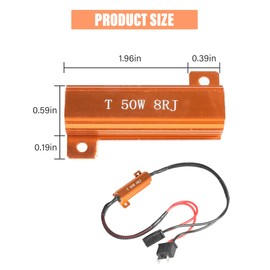 RACOONA 50W 6 Ohm Headlight Bulb Relay Harness Adapter Anti Flicker Error Decoder,Car Accessories HB4 9006 LED Load Resistor Kit for Fog Lights Daytime Running (H7)