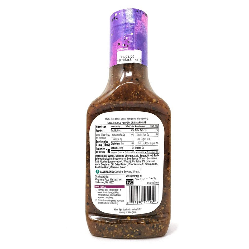 Wegmans Steak House Peppercorn Marinade (2 Pack, Total of 32fl.oz)