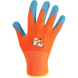 Ladeheid Children's Boys Girls Protective Gardening Gloves Work Gloves BD001 (Orange, 4)