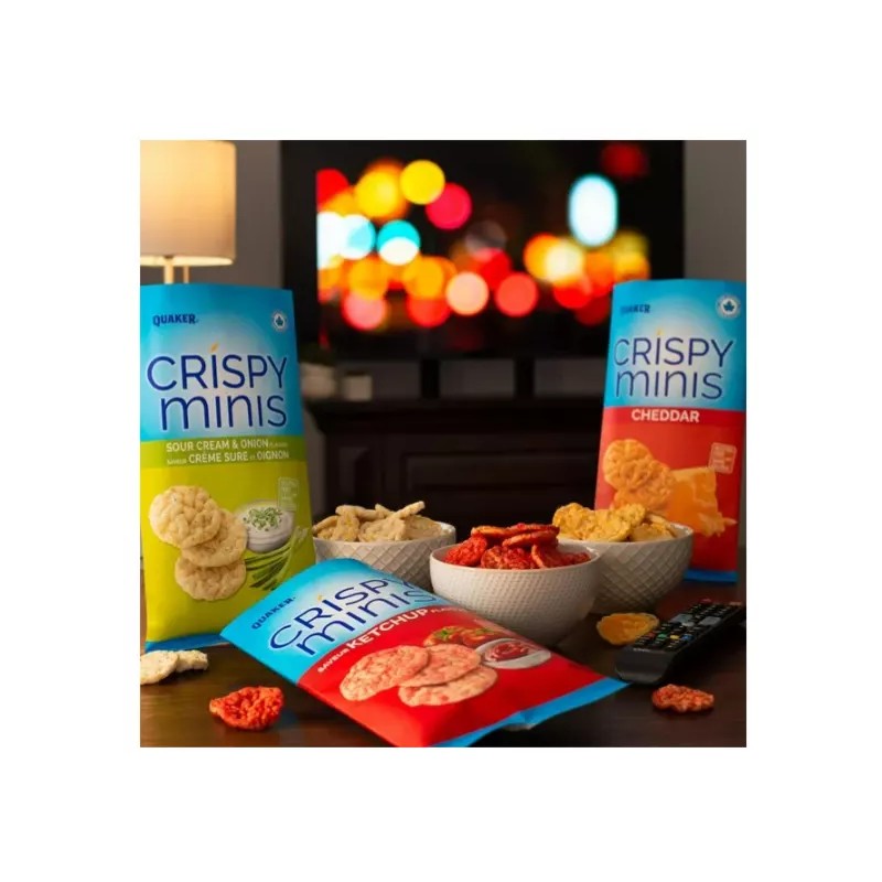 CRISPY MINIS Quaker Crispy Minis Ketchup Flavor Brown Rice Chips,
