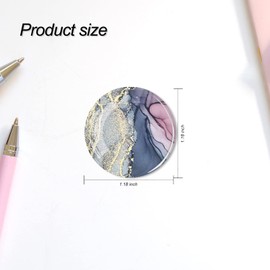 FuninCrea Magnetic Fridge Stickers, Pack of 12 Glass Colourful Marble Pattern Fridge Magnet White Board Magnet Stickers Applicable to Fridge Decoration (C)