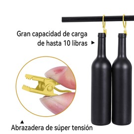 Ganchos para Cortina de Baño 50PCS con Anillos 1.5 Pulgadas, Argollas para Cortinas con Clips, Anillos Clips de Cortina Rustproof Vintage para Barra de 1.2 Pulgadas de Diámetro (Dorado)