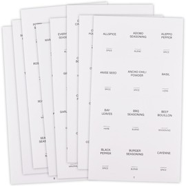 SOFPLATE 600Pcs 2 x 1.5In White Spice Jar Labels Stickers Waterproof Oil Resistant Spice Bottle Stickers Rectangle Preprinted Labels for Kitchen Pantry Home Laundry Bathroom Organization Supplies
