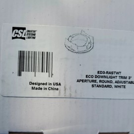 CSL ED3-RASTWT 3" Eco-Downlight ROUND Adjustable Baffle Trim NIB NEW EDL-1306-4