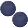 Pyrex 7402-PC Dark Blue 6/7-Cup Round Plastic Food Storage Lids,
