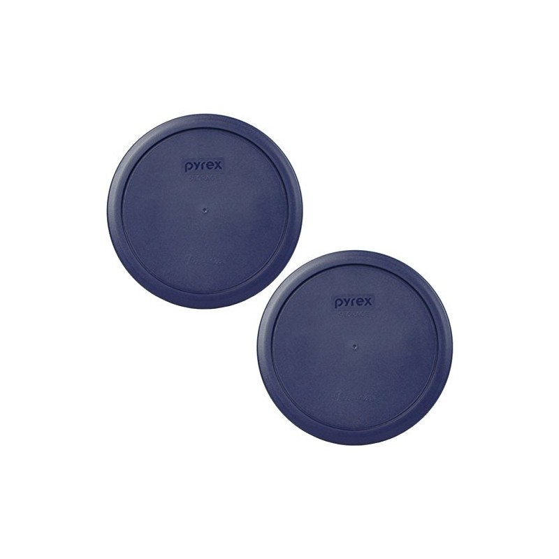 Pyrex 7402-PC Dark Blue 6/7-Cup Round Plastic Food Storage Lids,