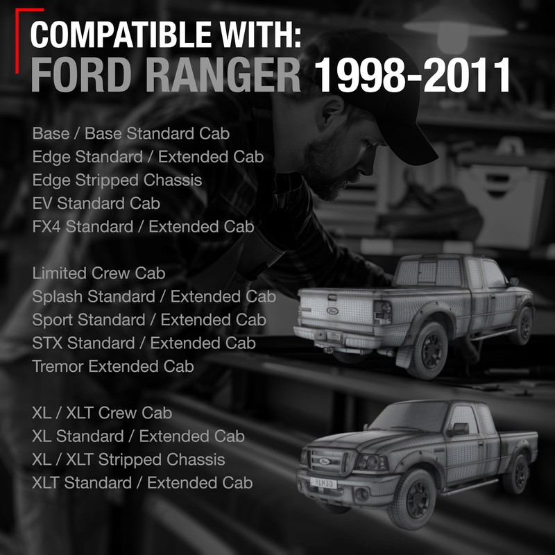 T1A Tailgate Handle - Compatible with 1998-2011 Ford Ranger -