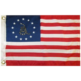 Trade Winds Betsy Ross Gadsden Premium 100D Woven Poly Nylon 12x18 12"x18" Flag Grommets Premium Fade Resistant