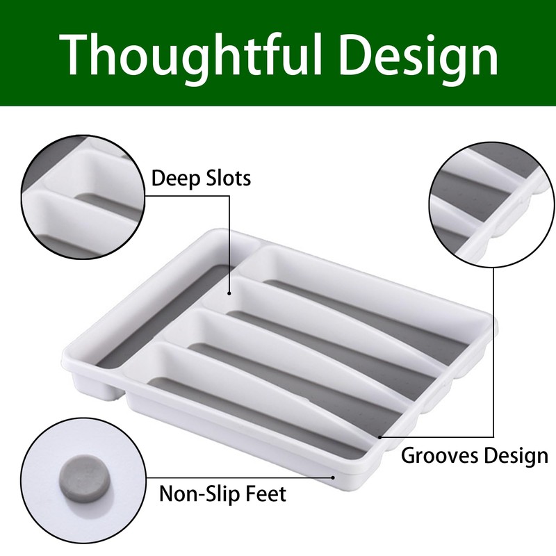 Loyareal Silverware Organizer Utenisl Organizer Holder Kitchen Drawer Organizer Plastic