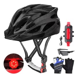 Casco De Bicicleta Con Accesorios De Ciclismo Luz Trasera