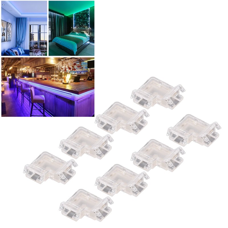 8PCS L Shaped LED Light Strip Connectors 4 Pin 10mm