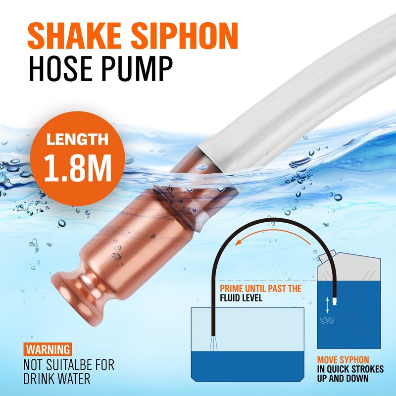 HORUSDY Gas Siphon 6FT Multi-Purpose Super Easy Siphon Pump,1/2" Valve